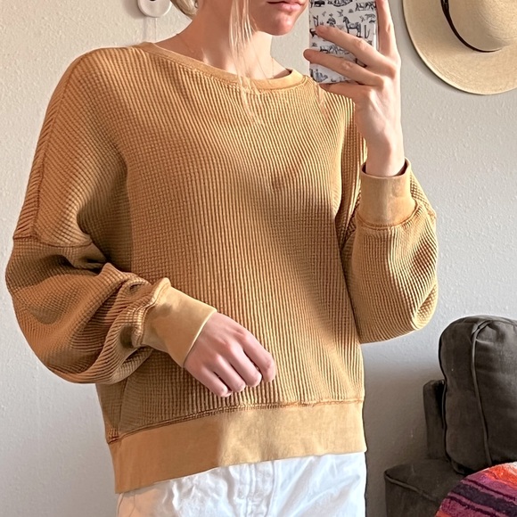 UO Waffle Crew Neck - Picture 6 of 6